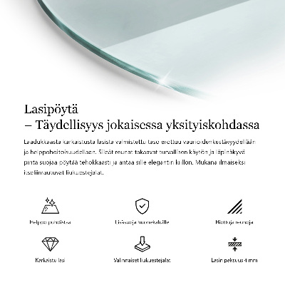 Apvalus stalviršis skaidrus