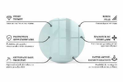 Apvalus stalviršis skaidrus