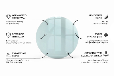 Apvalus stalviršis skaidrus