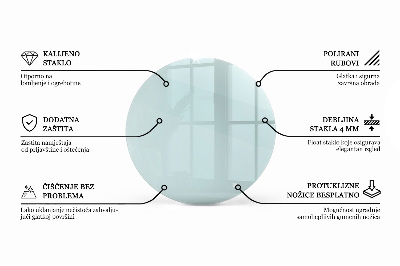 Apvalus stalviršis skaidrus