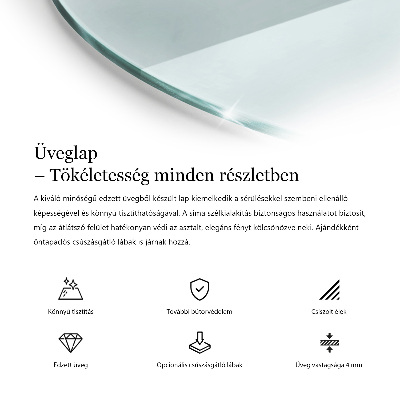 Apvalus stalviršis skaidrus