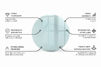 Apvalus stalviršis skaidrus