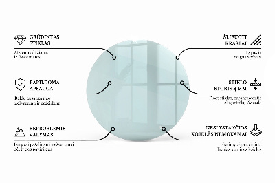 Apvalus stalviršis skaidrus