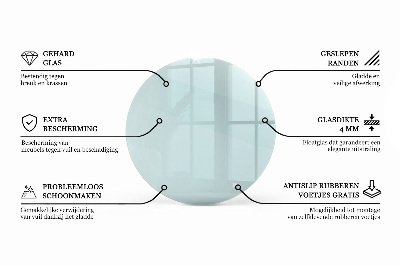 Apvalus stalviršis skaidrus