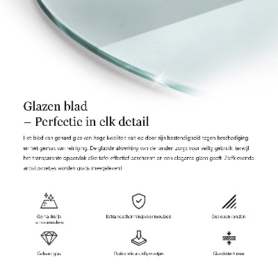 Apvalus stalviršis skaidrus