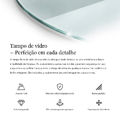 Apvalus stalviršis skaidrus