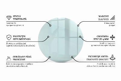 Apvalus stalviršis skaidrus