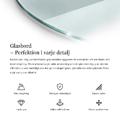 Apvalus stalviršis skaidrus