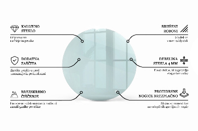 Apvalus stalviršis skaidrus