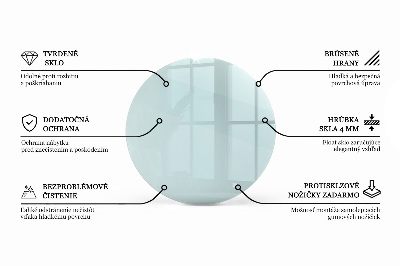 Apvalus stalviršis skaidrus