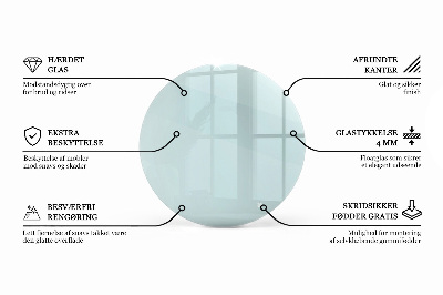 Apvalus stalviršis skaidrus