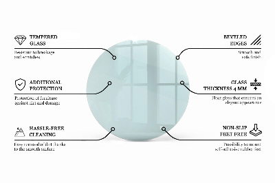 Apvalus stalviršis skaidrus