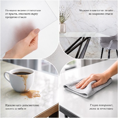 Stačiakampis stiklinis stalviršis Pusiau skaidrus