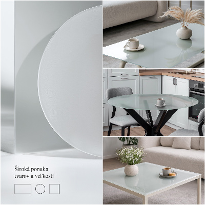 Stačiakampis stiklinis stalviršis Pusiau skaidrus