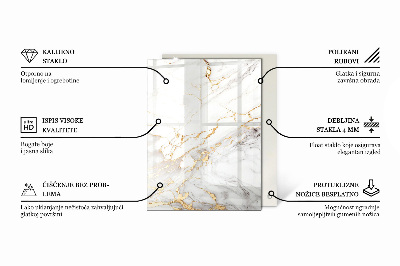 Stačiakampis stalviršis Marmuras su subtiliomis gyslomis