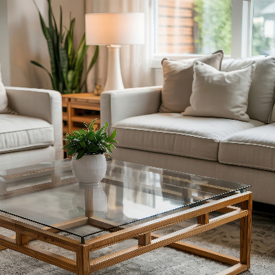 Stačiakampis stalviršis stalui skaidrus