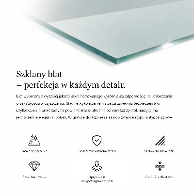 Stačiakampis stalviršis stalui skaidrus