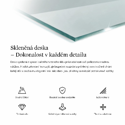 Stačiakampis stalviršis stalui skaidrus