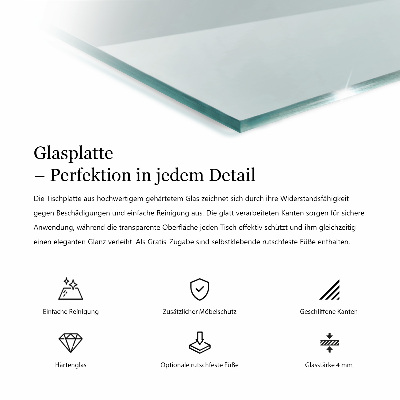 Stačiakampis stalviršis stalui skaidrus