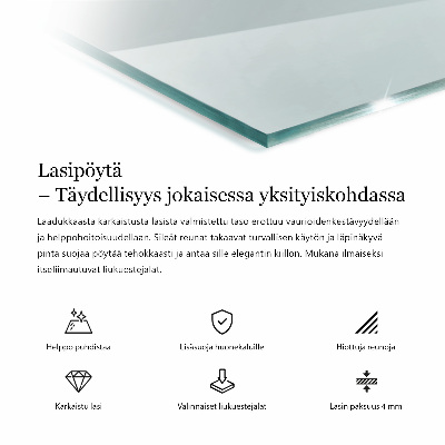 Stačiakampis stalviršis stalui skaidrus