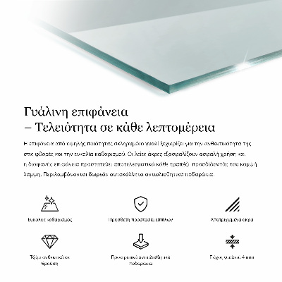 Stačiakampis stalviršis stalui skaidrus