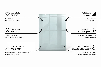 Stačiakampis stalviršis stalui skaidrus