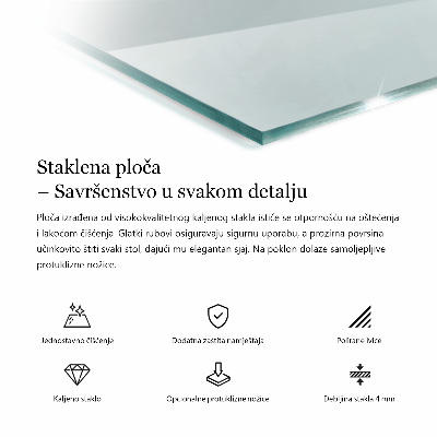 Stačiakampis stalviršis stalui skaidrus