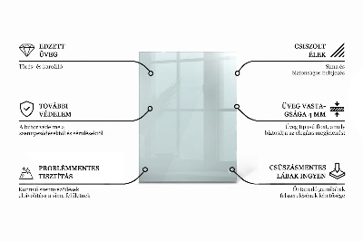 Stačiakampis stalviršis stalui skaidrus