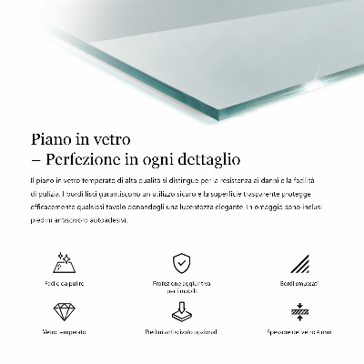 Stačiakampis stalviršis stalui skaidrus