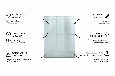 Stačiakampis stalviršis stalui skaidrus