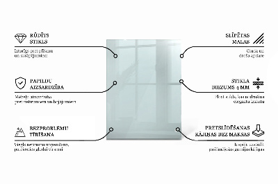 Stačiakampis stalviršis stalui skaidrus