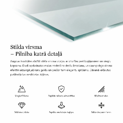 Stačiakampis stalviršis stalui skaidrus