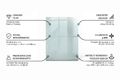 Stačiakampis stalviršis stalui skaidrus