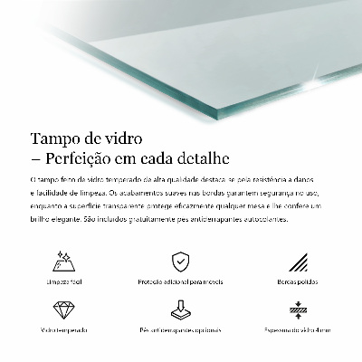 Stačiakampis stalviršis stalui skaidrus