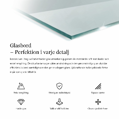 Stačiakampis stalviršis stalui skaidrus