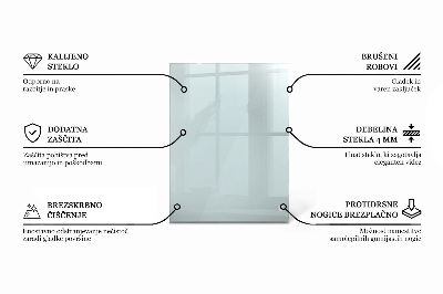 Stačiakampis stalviršis stalui skaidrus