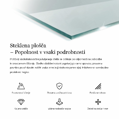 Stačiakampis stalviršis stalui skaidrus