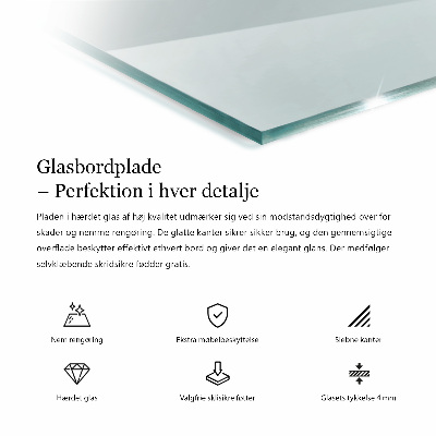 Stačiakampis stalviršis stalui skaidrus