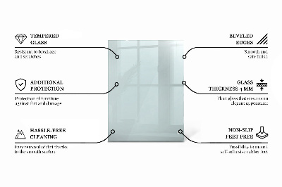 Stačiakampis stalviršis stalui skaidrus