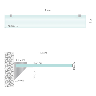 Stiklinė lentynėlė Pusiau permatoma