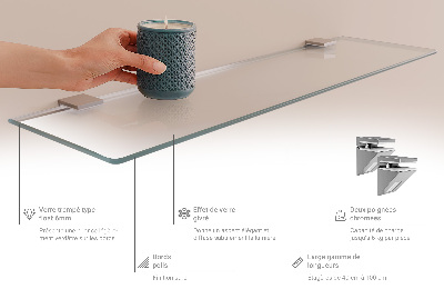 Stiklinė lentynėlė Pusiau permatoma