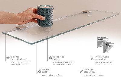 Stiklinė lentynėlė Pusiau permatoma