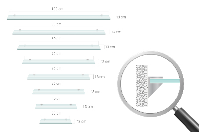 Stiklinė lentynėlė Pusiau permatoma