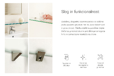 Stiklinė lentynėlė Pusiau permatoma