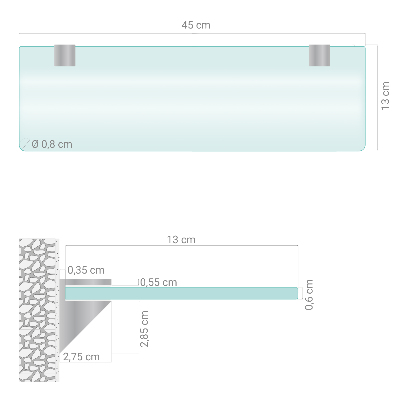 Stiklinė lentynėlė Pusiau permatoma