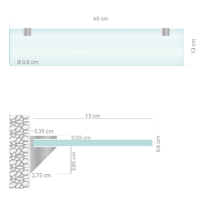 Stiklinė lentynėlė Pusiau permatoma