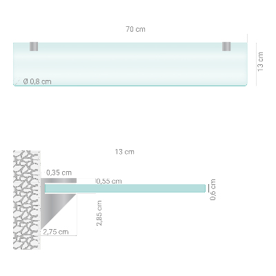 Stiklinė lentynėlė Pusiau permatoma