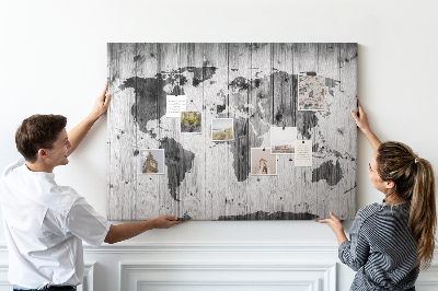 Kamštinė lenta Pasaulio žemėlapis ant medžio