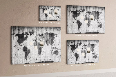 Kamštinė lenta Pasaulio žemėlapis ant medžio