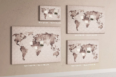 Kamštinė lenta Akvarelės pasaulio žemėlapis